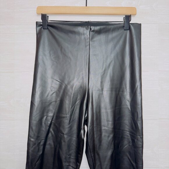 Joie Women's Size Large Black Faux Leather Pull On High Waisted Skinny Pants - Picture 4 of 6